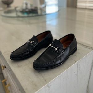 Peter Huber Ascot Classic Horsebit Loafer in Black Leather, Men’s Size US 9